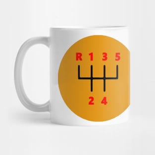 Orange 5 speed stick shift logo Mug